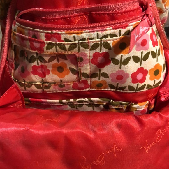 Vera Bradley Large Travel Laptop Backpack Pink/Orange - Picture 3 of 5